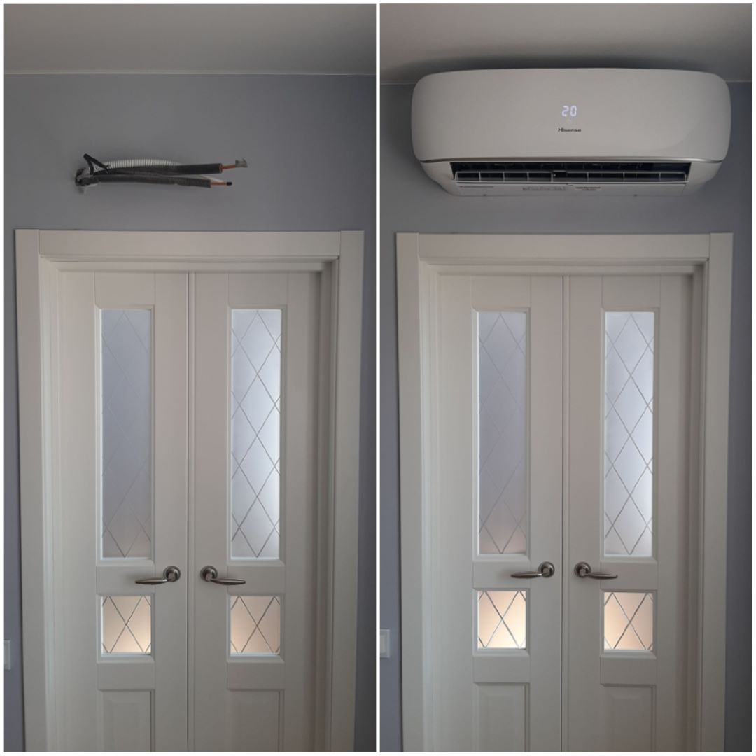 Установка кондиционера в два этапа